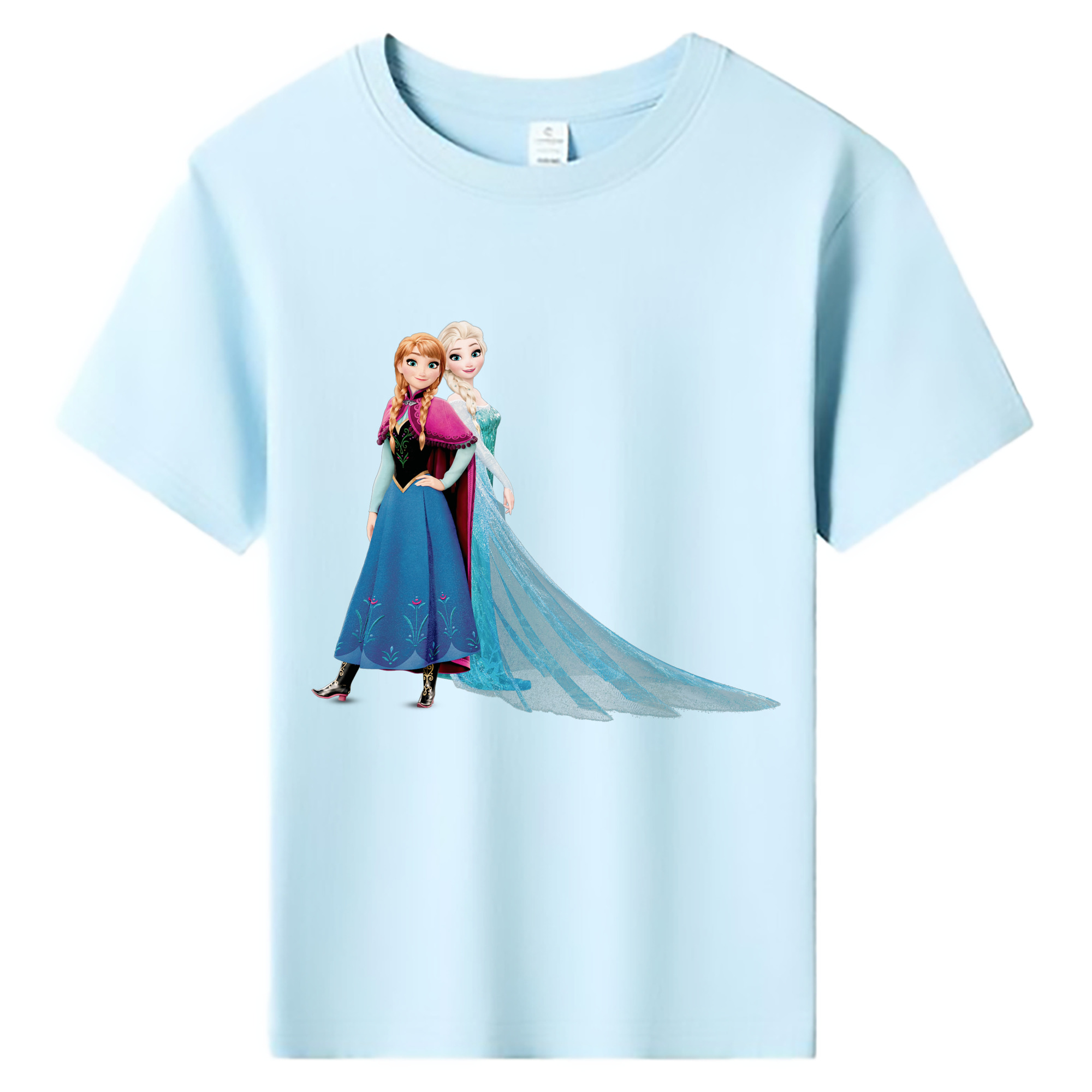 （画像用） アナと雪の女王 アンナ エルサ Frozen Anna Elsa 綿100％キッズTシャツ（フロントプリント）